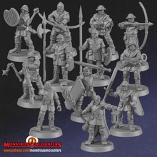 town guard x12 tabletop city modular warhammer watch d&d monstrous mordheim mercenary encounters 3d print model - Mito3D
