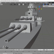 uss missouri navy usa wwii blender battleship iowa 3-d cannons 3rdupload machine-guns anti-aircraft 1ofakind 3d print model - Mito3D