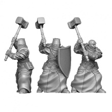 hammer knights pack tabletop knight warrior miniature sheld 3d print model - Mito3D