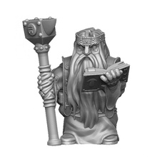 dwarf rune mage - supportless model tabletop miniature priest 3d print model - Mito3D