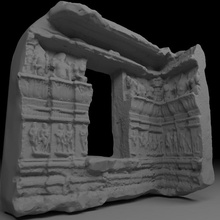 Dabhoi Stiefbrunnen wall 2 Scan Architektur dekorativ Indien Wasser Skulpturen 3dscan Photogrammetrie Gujarat scantheworldindia Steinwand 3d print model - Mito3D
