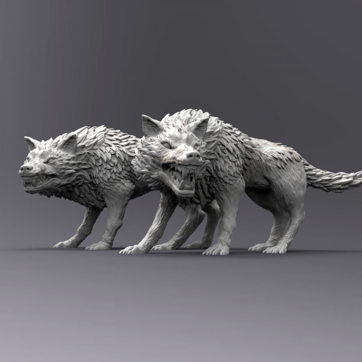 wolf miniature tabletop wolves 3D print model - Mito3D