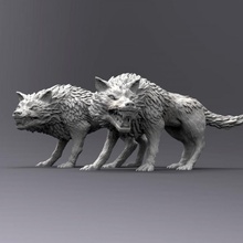 wolf miniature tabletop wolves 3d print model - Mito3D