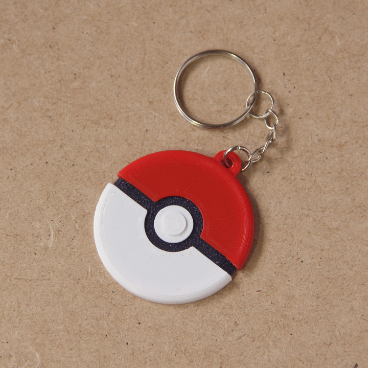 porte clés multicolore pokeball clé Pokémon 3D print model - Mito3D