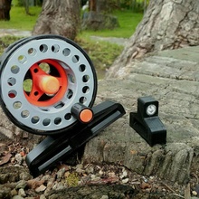 mini fly fishin ree fishing reel pole trekking 3d print model - Mito3D