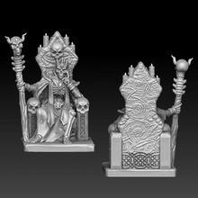 lich throne tabletop monster undead magic miniature villain staff evil warlock dungeon necromancer 3d print model - Mito3D