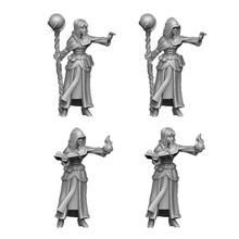 sorceress pack tabletop female woman wizard miniature staff mage spellbook 3d print model - Mito3D