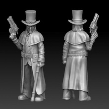 Steampunk cavalheiro tampo mesa arma fogo miniatura bengala vapor capa cilindro chapéu 3d print model - Mito3D