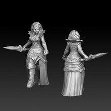 vampie lady tabletop dress female undead woman blood miniature evil dagger cursed 3d print model - Mito3D