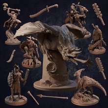 bloomtongue trapper pack tabletop barbarian boss creature dragon dragons dungeons epic fighter hero mini monster miniature trappers ranger chameleon rogue dnd lizardfolk ttrpg lodge 3d print model - Mito3D