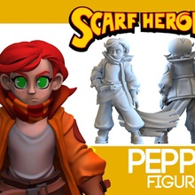 pepper figurine 1 3d cute girl hero toy steampunk kid scarf 3d print model - Mito3D