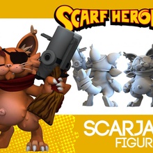 scarjack figurina 1 fan arte cartone animato gatto carina comico steampunk bomba mano felino 3d print model - Mito3D
