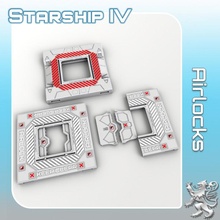 airlocks tabletop miniatures sci-fi star terrain war scifi starship landing 28mm hangar openlock traveller danger starfinder traveler 3d print model - Mito3D