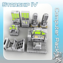 pack tabletop miniatures sci-fi star terrain war scifi starship landing 28mm hangar openlock traveller danger starfinder traveler 3d print model - Mito3D