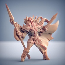 hyppolita Amazonas reina amazonas pedal arranque mesa dragones mazmorras épico fantasía hembra héroe líder mini rpg unidad miniatura juego guerra dnd heroína tribu artesano 3d print model - Mito3D