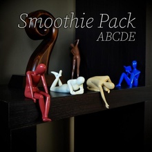Smoothie Pack abcde Geschäft Figur Statue Dekor Scultpure 3d print model - Mito3D