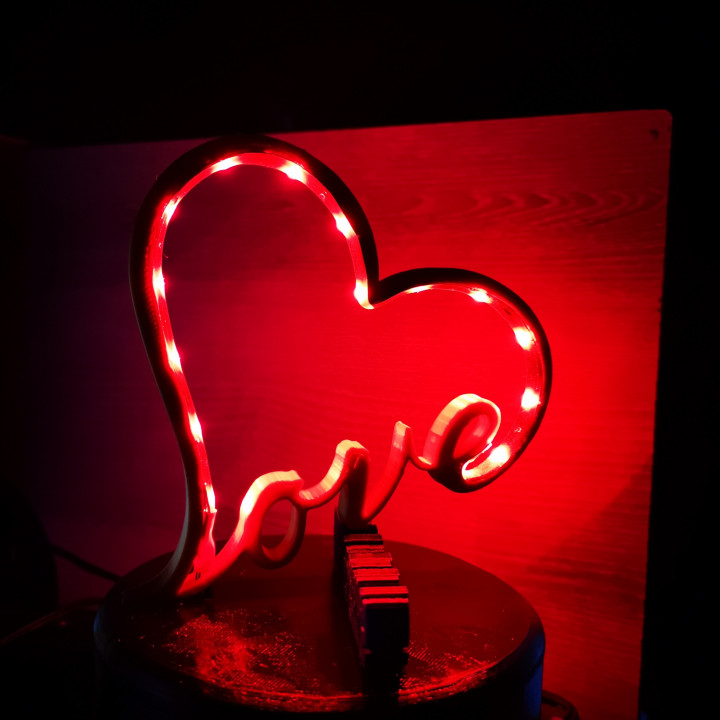 ur l'amour Saint Valentin jardin fdm LED saint valentin maman 3D print model - Mito3D