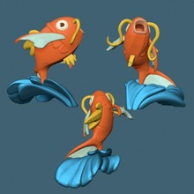 magikarp pokemon fan art free stl figurine fish 3d print model - Mito3D
