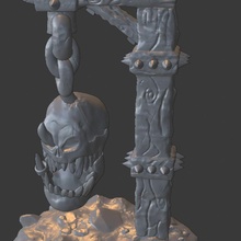 hanging orc skull tabletop monster teeth dnd 3d print model - Mito3D