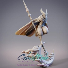 psychidae noctuoidea mage pre-supported tabletop butterfly female woman wizard magic moon scythe fairy moth faerie fae presupported 3d print model - Mito3D