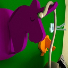 unicornio Saco gancho animal decoración comida interior niños montar pared estante manos habitación montaje vivo crococidle 3d print model - Mito3D