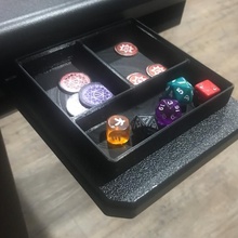 game table accessories token tray 3 slots store board dice boardgame meeble 3d print model - Mito3D
