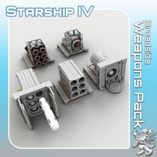 broadside weapons pack tabletop miniatures sci-fi star terrain war scifi starship landing 28mm hangar openlock traveller danger starfinder traveler 3d print model - Mito3D