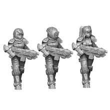 alien gg girls pack tabletop female gun sci-fi soldier warrior miniature walk bikini 3d print model - Mito3D