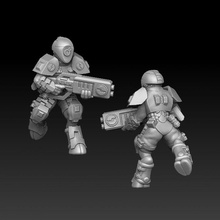 alieno gg soldato tavolo pistola sci fi guerriero miniatura 3d print model - Mito3D
