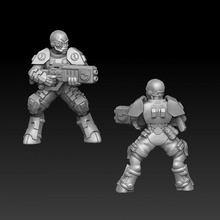 alien gg shoot tabletop gun sci-fi soldier warrior miniature 3d print model - Mito3D