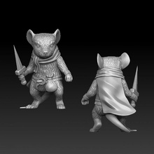 mouse adventurer tabletop animal sword warrior miniature 3d print model - Mito3D