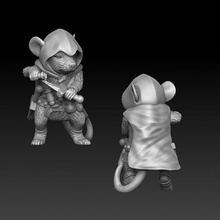 mouse thief assassin tabletop animal miniature dagger poison adventurer 3d print model - Mito3D