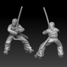 samurai ready attack tabletop battle japan warrior miniature katana adventurer ronin swordmaster 3d print model - Mito3D