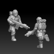 soldier running tabletop army gun trooper war backpack miniature military infantry troop 3d print model - Mito3D