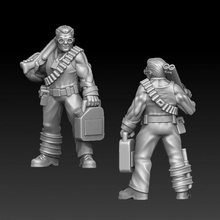 zombie hunter tabletop gun shell miniature gas apocalypse adventurer survival 3d print model - Mito3D