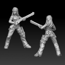 zombi avcı tabanca masaüstü kadın korku minyatür kıyamet maceracı hayatta kalma 3d print model - Mito3D