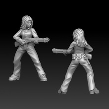 woman gun tabletop female horror zombie hunter miniature apocalypse cowboy adventurer survival wildwest 3d print model - Mito3D