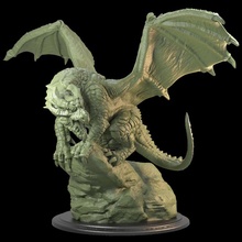 perched dragon pre-supported tabletop fantasy miniatures scale miniature mars scene dnd 32mm diarama presupported dovah 3d print model - Mito3D