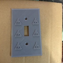 poop emoji light switch cover & garden 3d print model - Mito3D