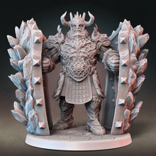 giant dual wielding shields presupported tabletop fantasy mini miniature dungeonsanddragons minis patreon 28mm dnd pathfinder 32mm dreadnought firegiant miniflayer dndminiatures 3d print model - Mito3D