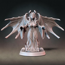 tiefling sorceress type modular hands presupported tabletop fantasy mini wing wizard miniature witch dungeonsanddragons minis patreon 28mm dnd winged pathfinder 32mm miniflayer dndminiatures 3d print model - Mito3D