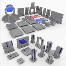 timegate 3d printable scifi tabletop tiles base set + light include 74 stl files rpg space terrain scenary 28mm openlock 3d print model - Mito3D