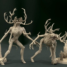 wendigo 2 poses tabletop print beast creature fantasy figurine forest gaming monster rpg resin evil swamp lichen 3d print model - Mito3D