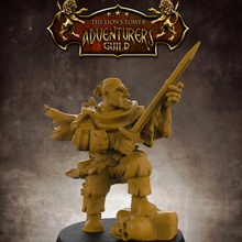 dwarf blood hunter- 32mm scale miniature supports tabletop fighter warrior witcher bloodhunter 3d print model - Mito3D