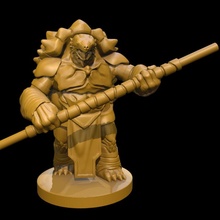 tortle warrior v4 tabletop creature staff 3d print model - Mito3D