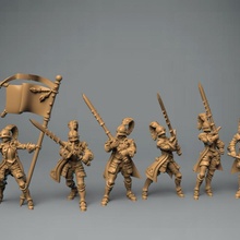 soldiers group 1 tabletop fantasy soldier wargame 35mm tabletopgame 3d print model - Mito3D