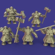 armored dwarf warrior pack tabletop warhammer age wargame sigmar aos 3d print model - Mito3D