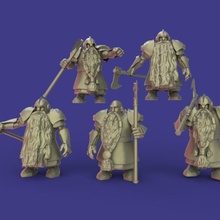 dwarf longbeards pack tabletop warhammer warrior age wargame sigmar aos 3d print model - Mito3D