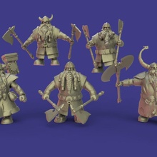 enanos guerrero paquete mesa martillo guerra años juego ciudades sigmar aos fyreslayers 3d print model - Mito3D