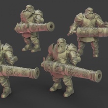 nain canon guerrier table marteau guerre miniature jeu Sigmar aos 3d print model - Mito3D
